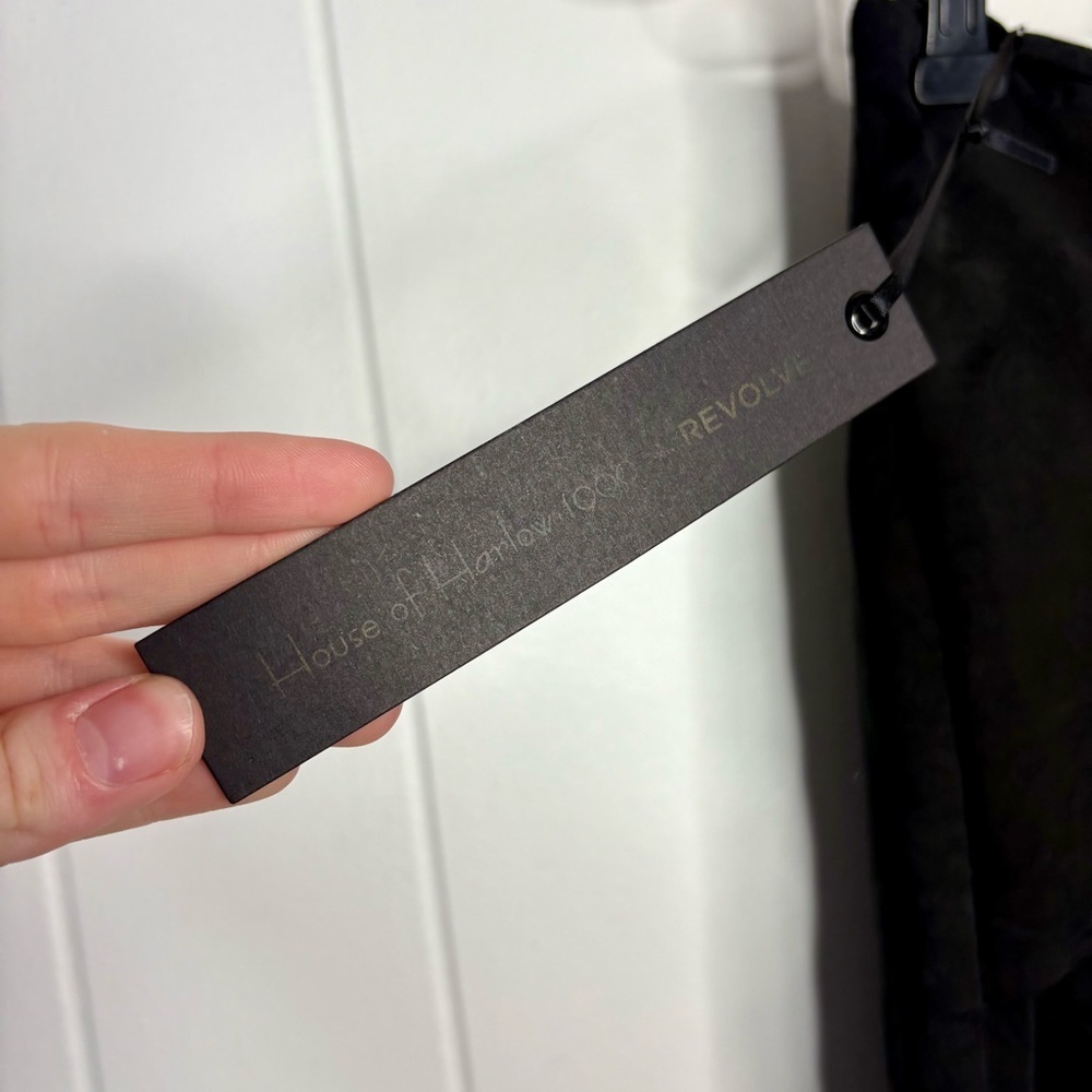 NWT House of Harlow 1960 x Revolve Black Floral Pants Tie Waist Women’s Medium - Picture 5 of 7